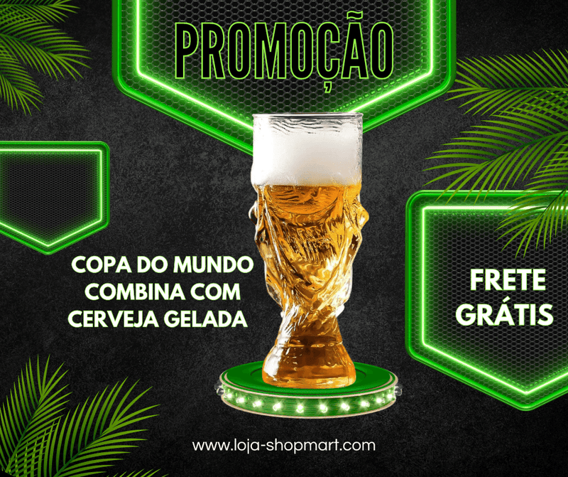 Taça De Cristal - Qatar 2022 (Conserva A Bebida Gelada ) - Loja Shopmart