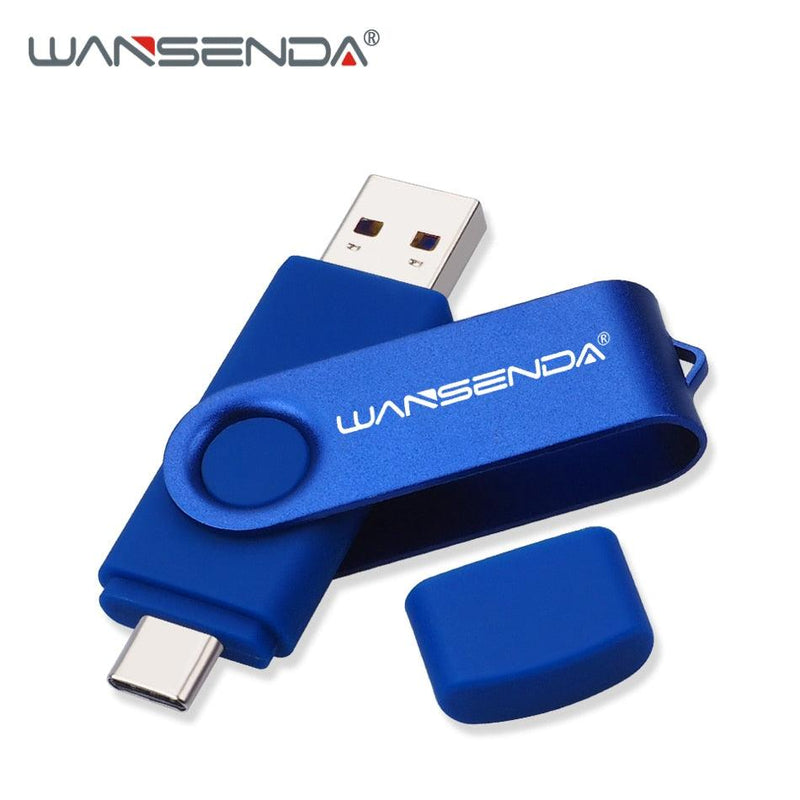 New WANSENDA USB 3.0 TYPE C USB Flash Drive OTG Pen Drive 512GB 256GB 128GB 64GB 32GB 16GB USB Stick 2 in 1 High Speed Pendrive - Loja Shopmart