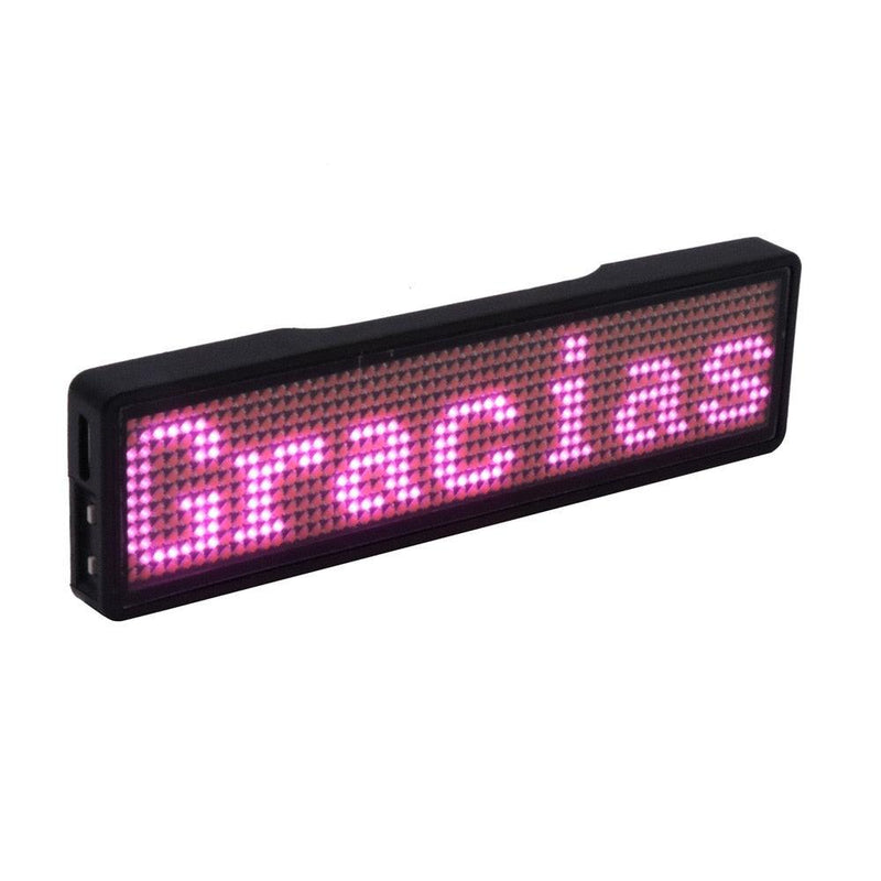 Fully New Bluetooth LED Name Badge DIY Programmable Scrolling Message Board Mini LED Display HD Text Digits Pattern Display - Loja Shopmart