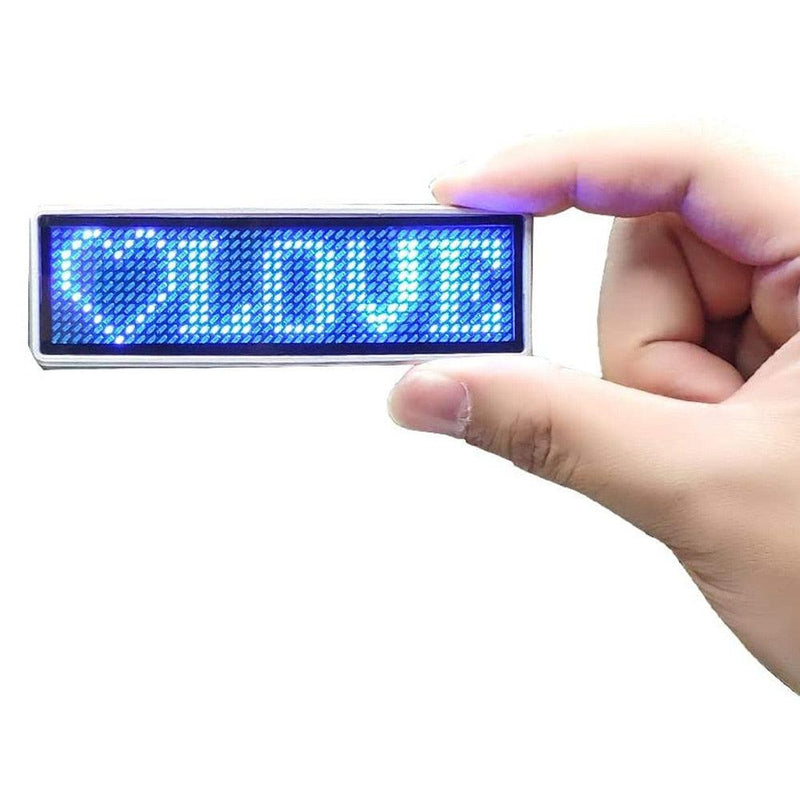 Fully New Bluetooth LED Name Badge DIY Programmable Scrolling Message Board Mini LED Display HD Text Digits Pattern Display - Loja Shopmart