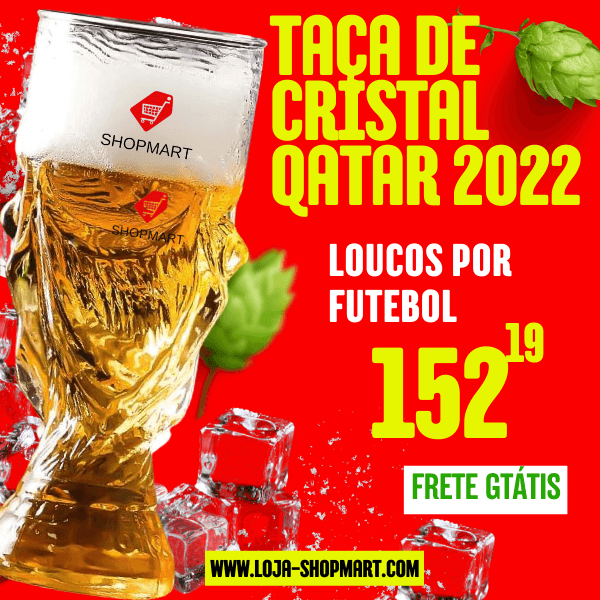 Taça De Cristal - Qatar 2022 (Conserva A Bebida Gelada ) - Loja Shopmart